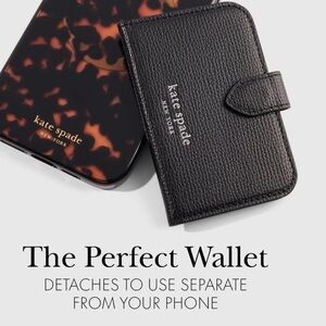 Kate Spade Black magnetic detachable wallet